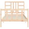 Wooden Bed Frame with Headboard 100x200 cm - Solid Pine