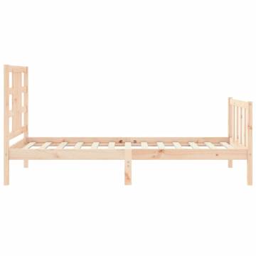 Wooden Bed Frame with Headboard 100x200 cm - Solid Pine