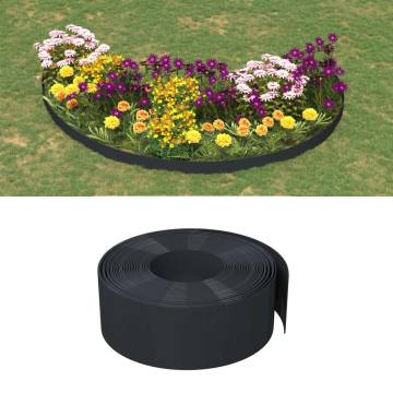 5 pcs Black Garden Edgings - Durable Polyethylene 10m x 20cm