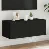 TV Wall Cabinet with LED Lights Black 80x35x31 cm Colour black Size 80 x 35 x 31 cm Quantity in Package 1 