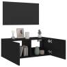 TV Wall Cabinet with RGB LED Lights - Black 80x35x31 cm