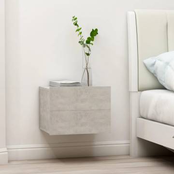 Elegant Concrete Grey Bedside Cabinet - Engineered Wood 40x30x30 cm