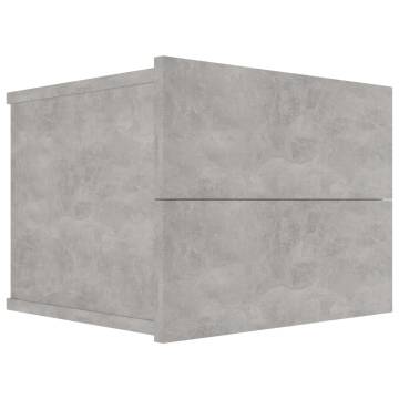 Elegant Concrete Grey Bedside Cabinet - Engineered Wood 40x30x30 cm