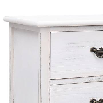 Antique White TV Cabinet - Solid Wood, 108x30x40 cm