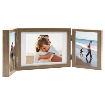 Trifold Photo Frame Collage Light Brown 28x18 cm | HiPo Market