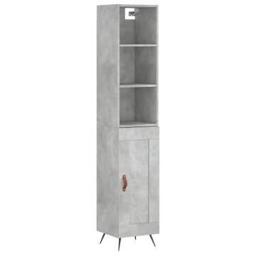 Elegant Highboard in Concrete Grey - Stylish Storage Solution