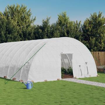 White Steel Frame Greenhouse 36 m² - Ideal for Your Garden