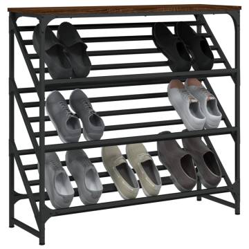 Elegant Brown Oak Shoe Rack | 90x30x85 cm | Durable Design