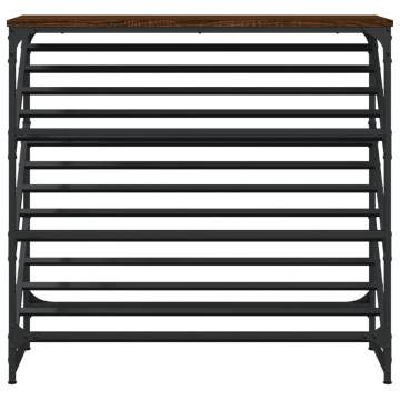 Elegant Brown Oak Shoe Rack | 90x30x85 cm | Durable Design