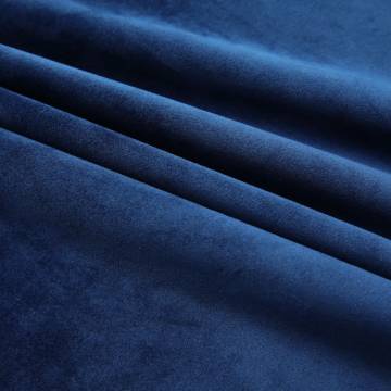 Elegant Dark Blue Velvet Blackout Curtains - 2 pcs 140x225 cm