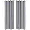 Blackout Curtains 2 pcs with Metal Eyelets 135x175 cm Grey Colour grey Size 135 x 175 cm Quantity in Package 2 