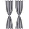 Elegant Grey Blackout Curtains 2 pcs 135x175 cm with Eyelets