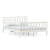 White King Size Bed Frame - 150x200 cm Solid Pine Wood