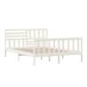 White King Size Bed Frame - 150x200 cm Solid Pine Wood