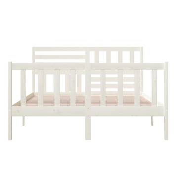 White King Size Bed Frame - 150x200 cm Solid Pine Wood