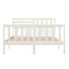 White King Size Bed Frame - 150x200 cm Solid Pine Wood