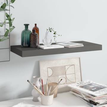 High Gloss Grey Floating Wall Shelf - Stylish Home Decor