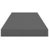 High Gloss Grey Floating Wall Shelf - Stylish Home Decor