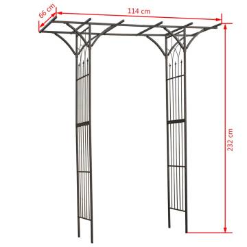 Nature Garden Arch - Metal Black 114x66x232 cm | Hipo Market