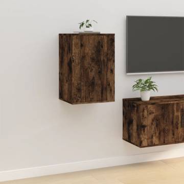 Wall Mounted TV Cabinet Smoked Oak - Stylish & Practical