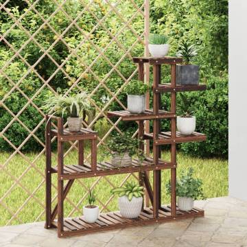 Flower Stand 110x25x111 cm | Sturdy Fir Wood Plant Rack