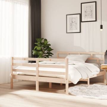 Solid Wood Pine Bed Frame 140x190 cm | Modern & Sturdy