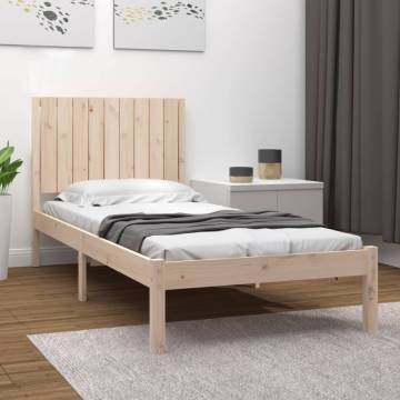 Single Bed Frame Solid Wood Pine 90x190 cm - Modern Design