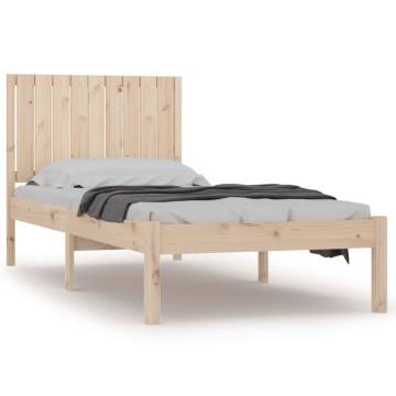 Single Bed Frame Solid Wood Pine 90x190 cm - Modern Design