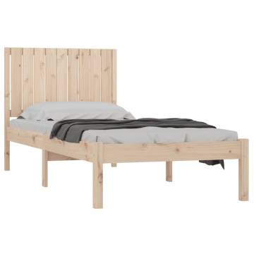 Single Bed Frame Solid Wood Pine 90x190 cm - Modern Design