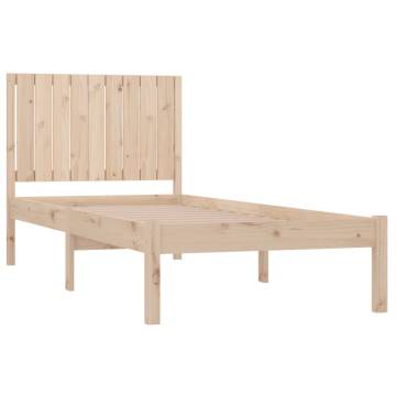 Single Bed Frame Solid Wood Pine 90x190 cm - Modern Design