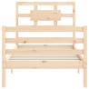 Single Solid Wood Bed Frame with Headboard | HipoMarket