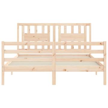 King Size Solid Wood Bed Frame with Headboard - Quality & Style