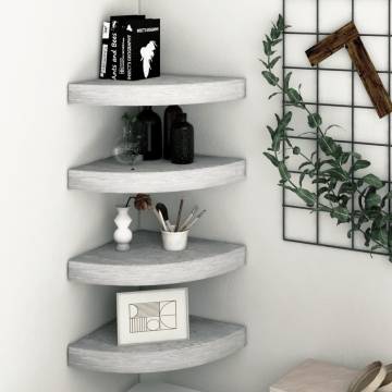 Stylish Wall Corner Shelves - 4pcs Concrete Grey | Hipo Market