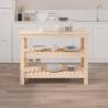 Solid Wood Pine Work Bench - 110.5x50x80 cm