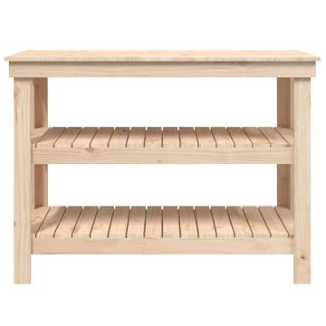 Solid Wood Pine Work Bench - 110.5x50x80 cm