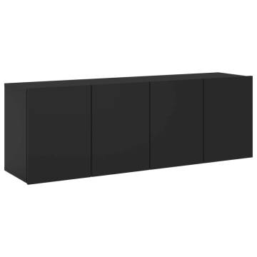 Wall-Mounted TV Cabinets - Set of 2 in Black | HipoMarket