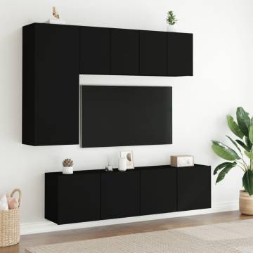 Wall-Mounted TV Cabinets - Set of 2 in Black | HipoMarket