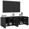 Wall-Mounted TV Cabinets - Set of 2 in Black | HipoMarket