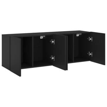 Wall-Mounted TV Cabinets - Set of 2 in Black | HipoMarket