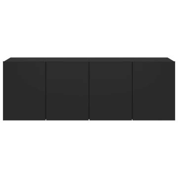 Wall-Mounted TV Cabinets - Set of 2 in Black | HipoMarket