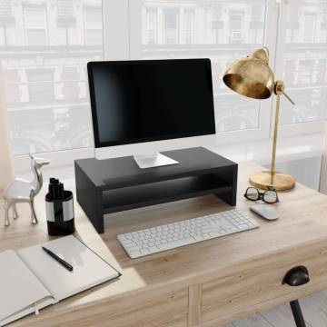 Monitor Stand Black - Engineered Wood - 42x24x13 cm