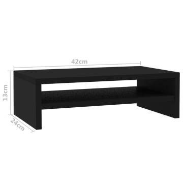 Monitor Stand Black - Engineered Wood - 42x24x13 cm