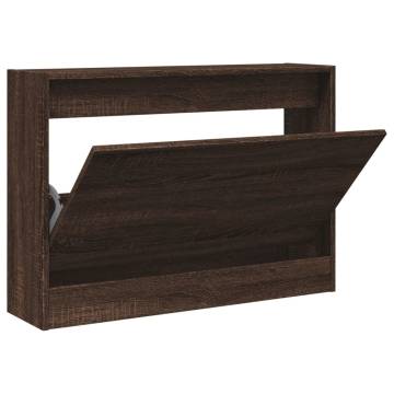 Shoe Cabinet Brown Oak 80x21x57 cm | Hipomarket