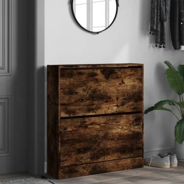 Shoe Cabinet Smoked Oak - Compact & Stylish Storage Solution