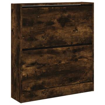 Shoe Cabinet Smoked Oak - Compact & Stylish Storage Solution