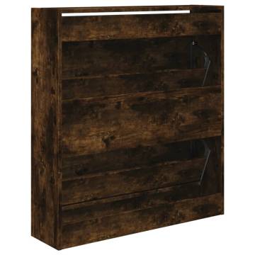 Shoe Cabinet Smoked Oak - Compact & Stylish Storage Solution