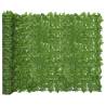 Balcony Privacy Screen with Green Leaves - 300x150 cm