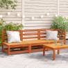 Garden Sofa 3-Seater Wax Brown Solid Wood Pine Colour brown pine Quantity in Package 1 Model corner + 2x chair 