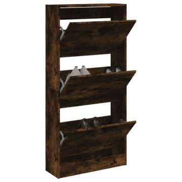 Shoe Cabinet Smoked Oak - Compact & Stylish Storage Solution