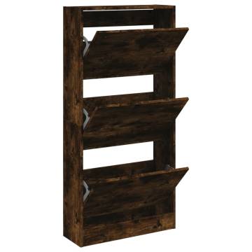 Shoe Cabinet Smoked Oak - Compact & Stylish Storage Solution